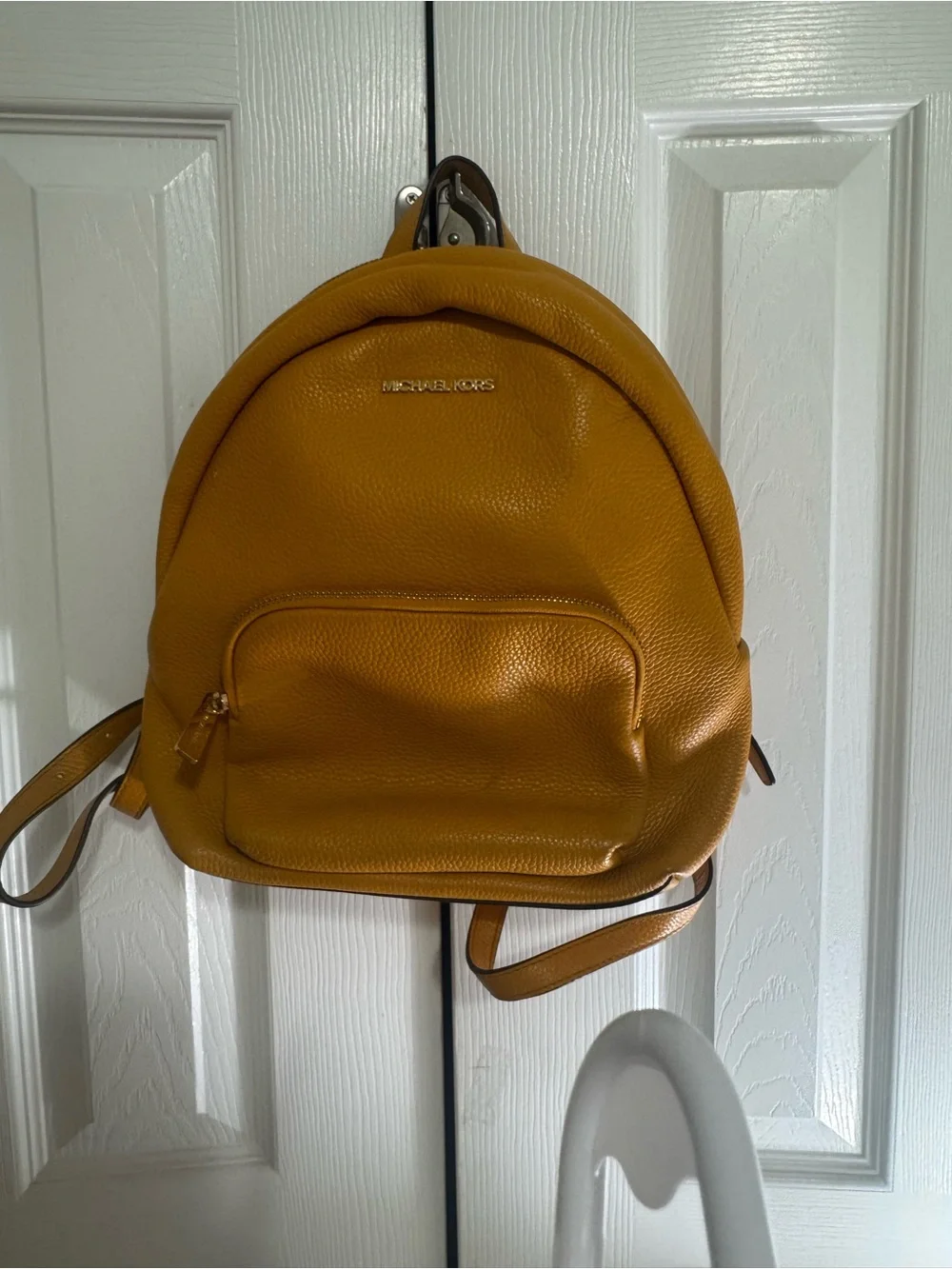 Michael Kors Mustard Yellow Pebbled Leather Backpack